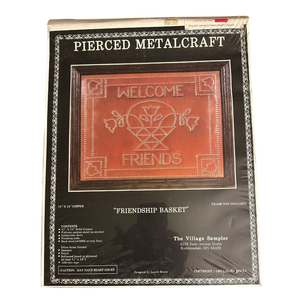 Pierced Metalcraft Copper Craft Kit Friendship Basket 11 x 14 Laurie Bouta NEW